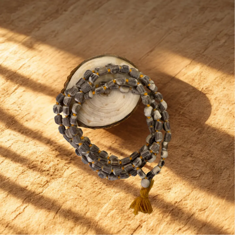 Raw Tulsi Japa Mala – Pure & Natural from the Sacred Tulsi Plant (Vrinda Sakhi) Dharmik