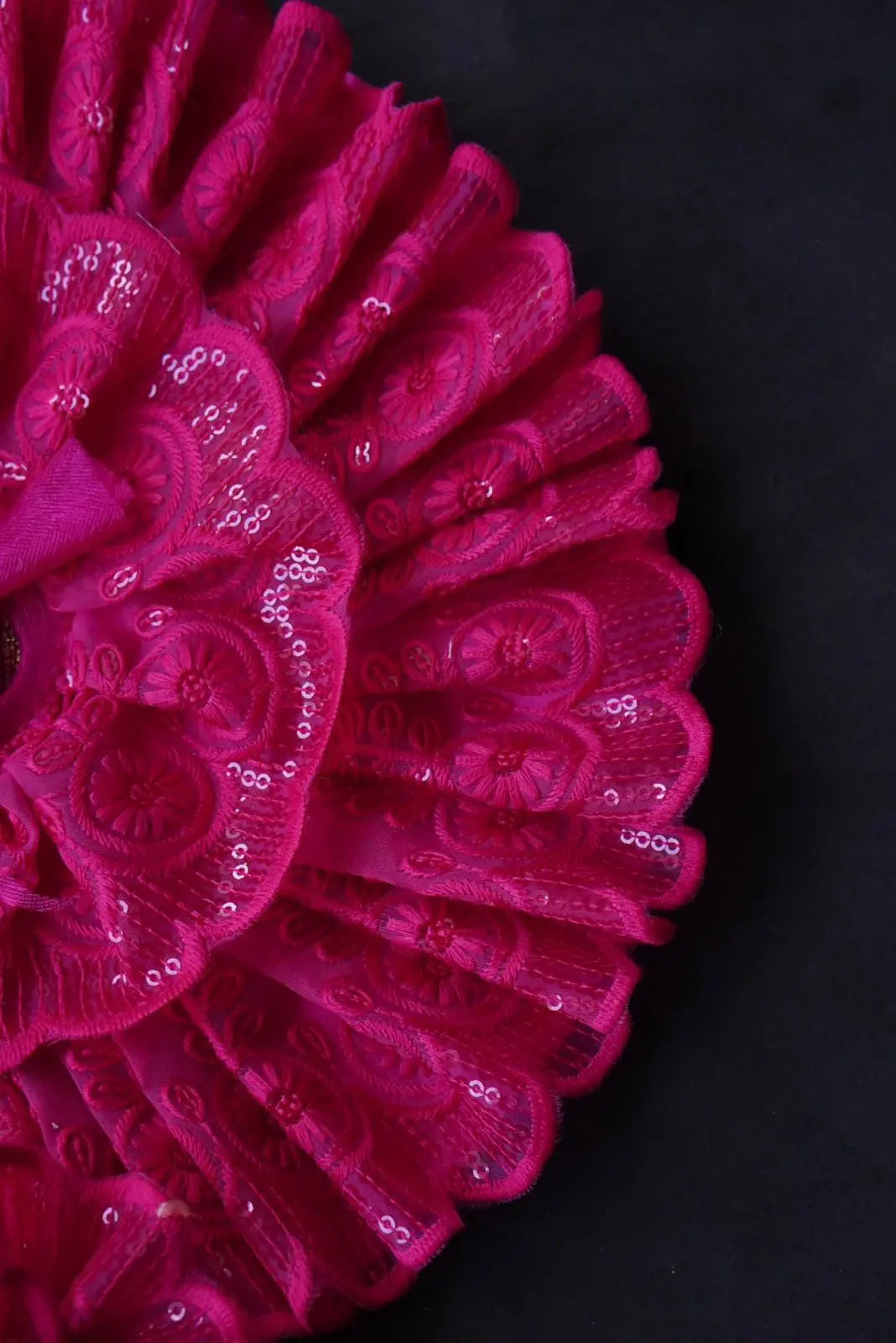 Laddu Gopal Poshak with Pagdi | Dark Pink Lace Frill Dress (Elegant & Comfortable) Dharmik