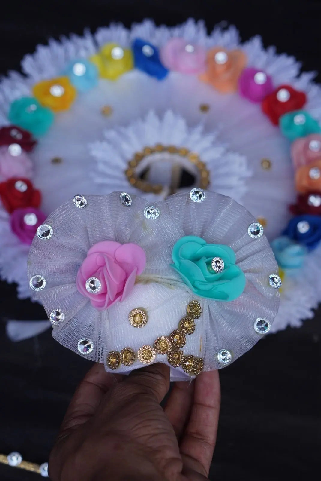 Laddu Gopal Poshak with Pagdi & Bansuri | Floral Design Dress Dharmik