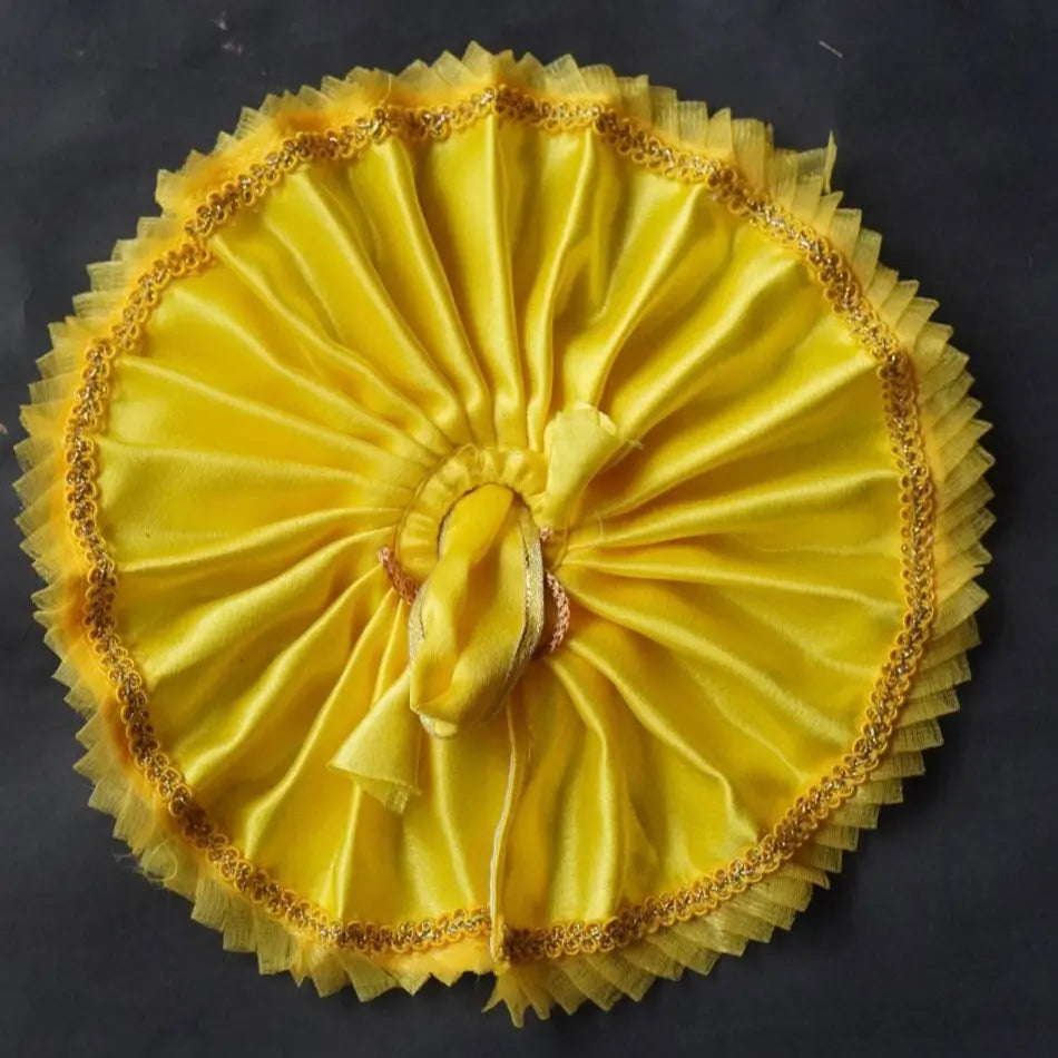 Laddu Gopal Satin Poshak | Simple Yellow Dress Dharmik