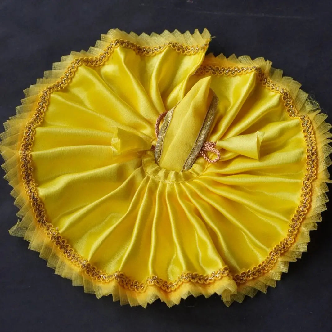 Laddu Gopal Satin Poshak | Simple Yellow Dress Dharmik