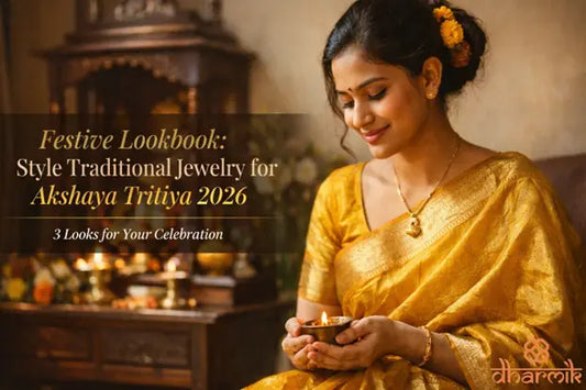  Indian woman in yellow saree with gold jewelry styled for Akshaya Tritiya 2026 fashion trends.