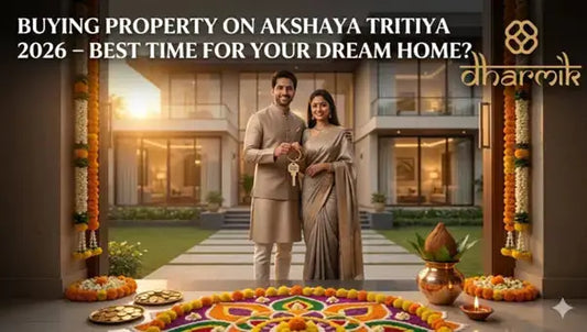 Indian couple receiving house keys after buying property on Akshaya Tritiya 2026