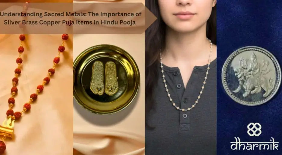 silver brass copper puja items