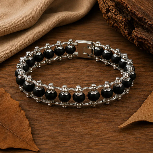silver plated karungali bracelet 24 beads blessed in sabarimala