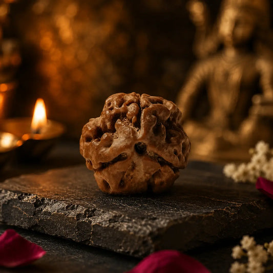 Theen Mukhi Rudraksha - Original with Certificate -(Nepali/Indian), Blessed in Kashi