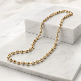 Gold-Plated Tulsi Mala – 60 Beads, 5-6 mm, Peace & Protection