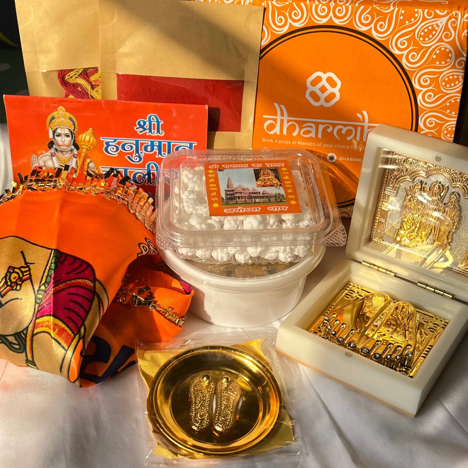 Ayodhya Prasad Box contents — Ram Lalla prasad and sacred items from Ram Mandir