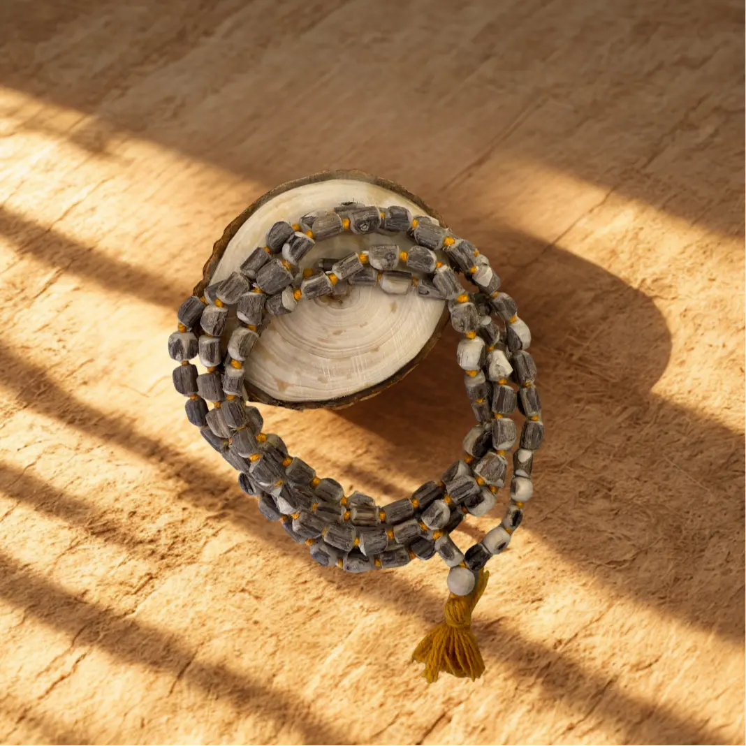 Raw Tulsi Japa Mala – Pure & Natural from the Sacred Tulsi Plant (Vrinda Sakhi) Dharmik