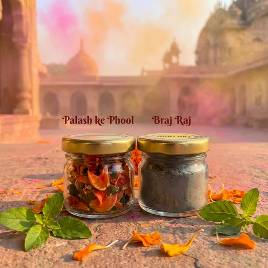 Braj Raj and Palash ke Phool combo - Blessed from Vrindavan Dharmik