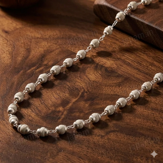 Original Silver-Plated Tulsi Mala – 54 Beads, 10 mm, Peace & Protection