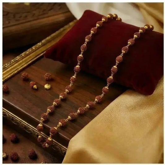 Original 5 Mukhi Rudraksha Mala – 33 Beads, 8 mm, Blessed in Kashi
