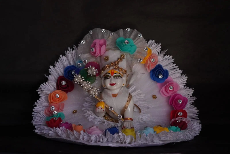 Laddu Gopal Poshak with Pagdi & Bansuri | Floral Design Dress Dharmik