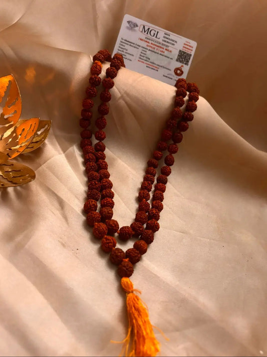 5 Mukhi Original Rudraksha Mala – Certified & Blessed
