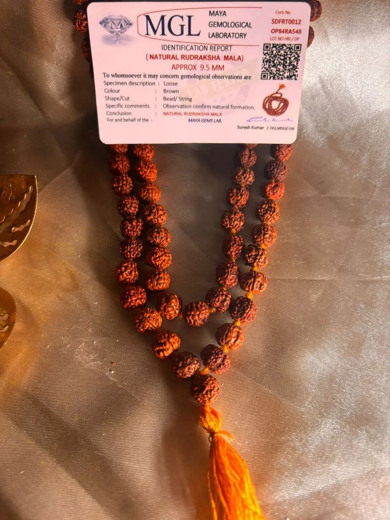 5 mukhi certified Rudraksha Mala 