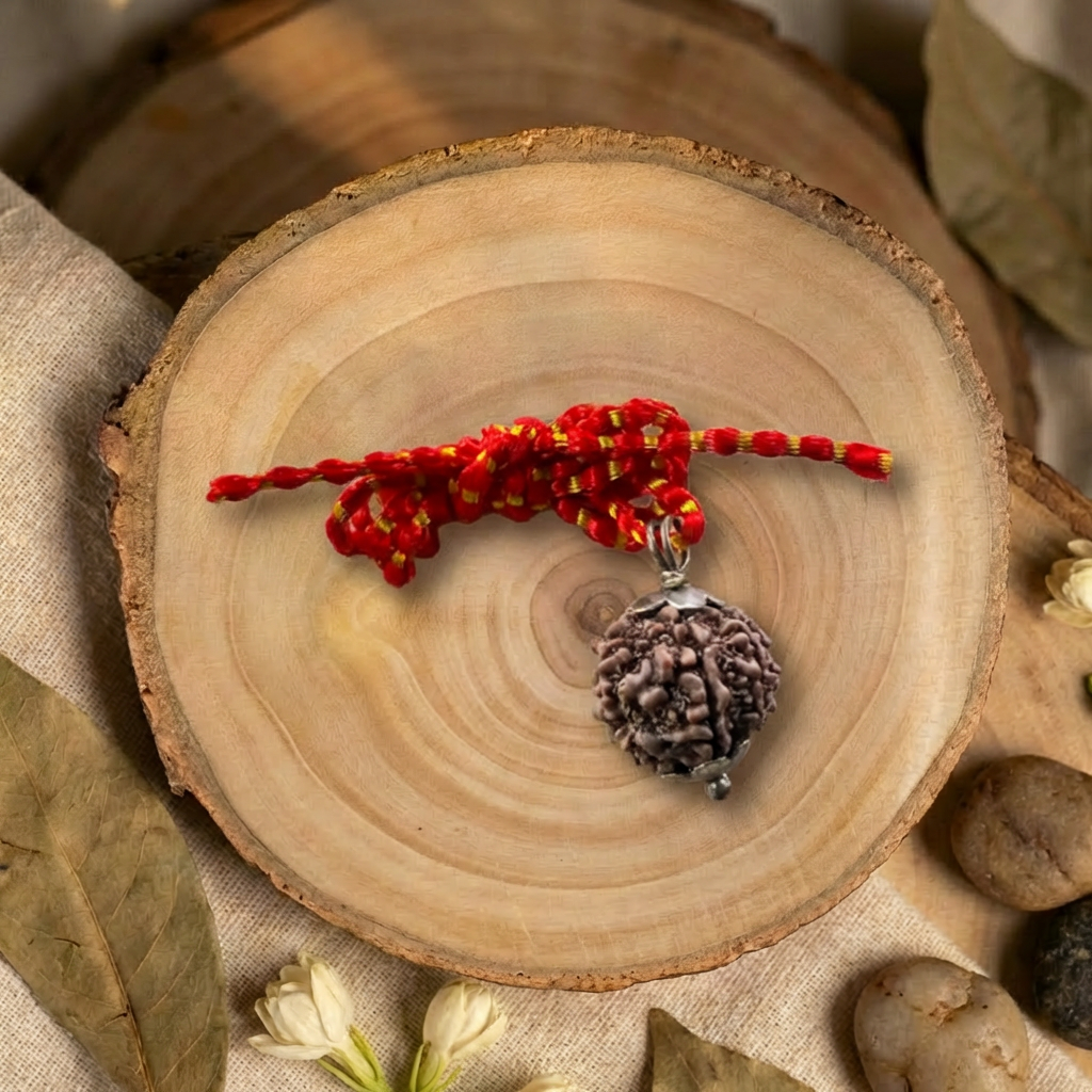 Original 6 Mukhi Rudraksha – Certified Natural Bead of Lord Kartikeya for Courage & Wisdom Dharmik