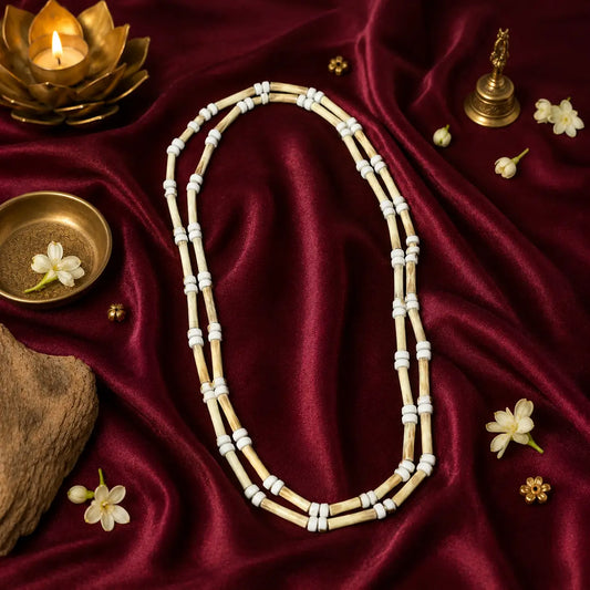 Original Rani Mala double round 5 mm made from authentic Vrindavan Tulsi wood 