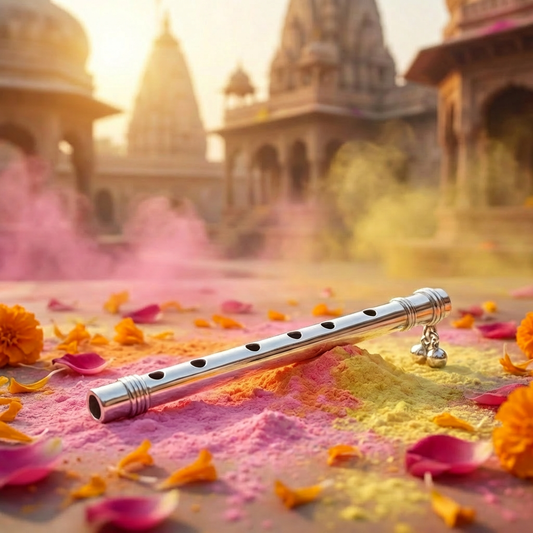 Silver Plated Bansuri for Thakurji Dharmik