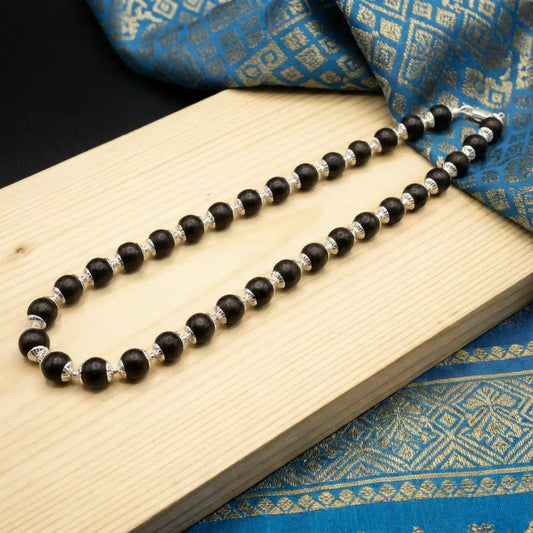 Original Silver Plated Karungali Mala - 54 Beads, 10 mm - Health and Mental Peace