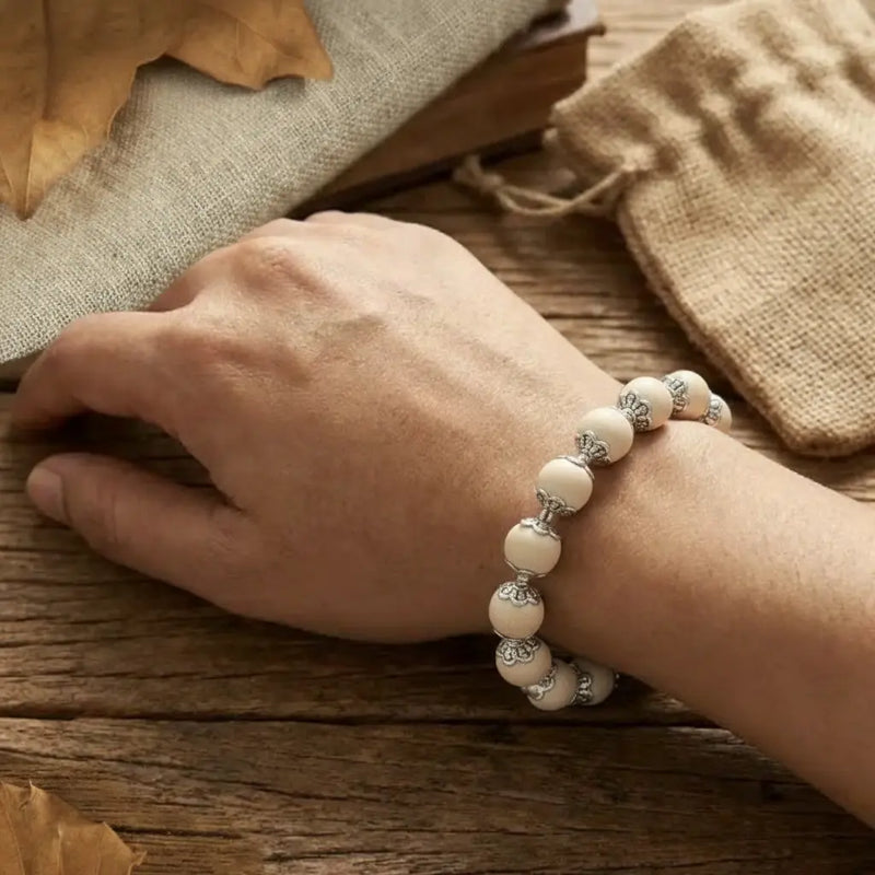 Premium Silver Tulsi Combo – Silver-Plated Mala & Bracelet (New Launch) Dharmik