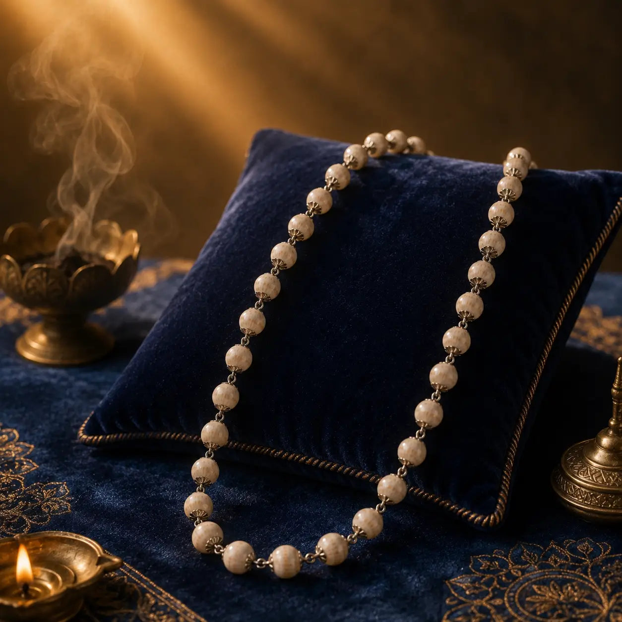 Original Silver-Plated Tulsi Mala – 54 Beads, 10 mm, Peace & Protection