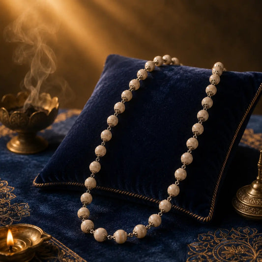 Original Silver-Plated Tulsi Mala – 54 Beads, 10 mm, Peace & Protection