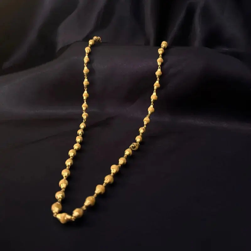 Pure 92.5 Silver Tulsi Mala close-up — individual bead hallmark detail