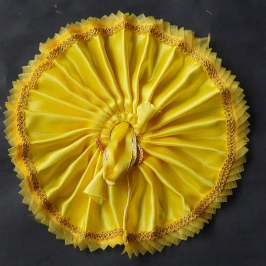 Laddu Gopal Satin Poshak | Simple Yellow Dress Dharmik